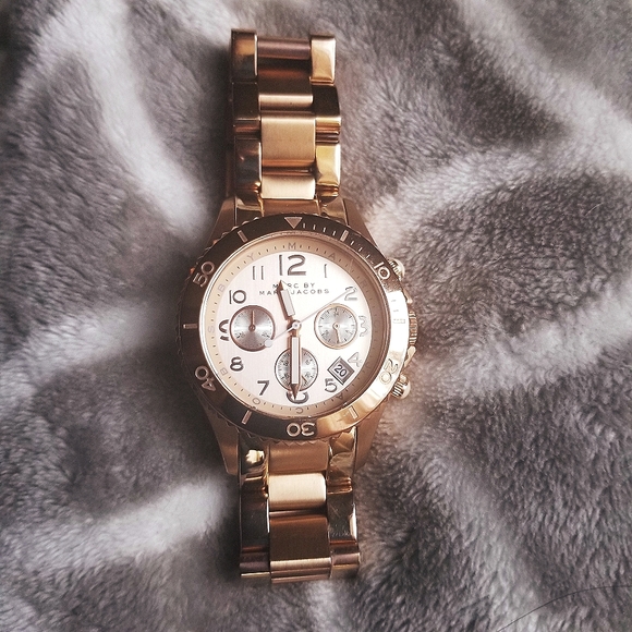 Marc Jacobs Unisex Rose Tone "Rock Chronograph - Picture 6 of 8